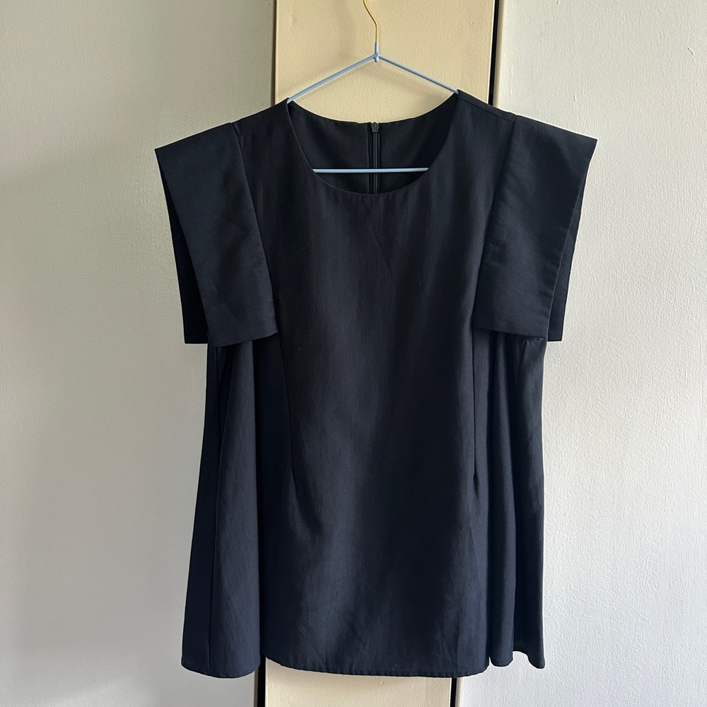 Vis & Vioco deep blue Square-Shoulder Tunic Top